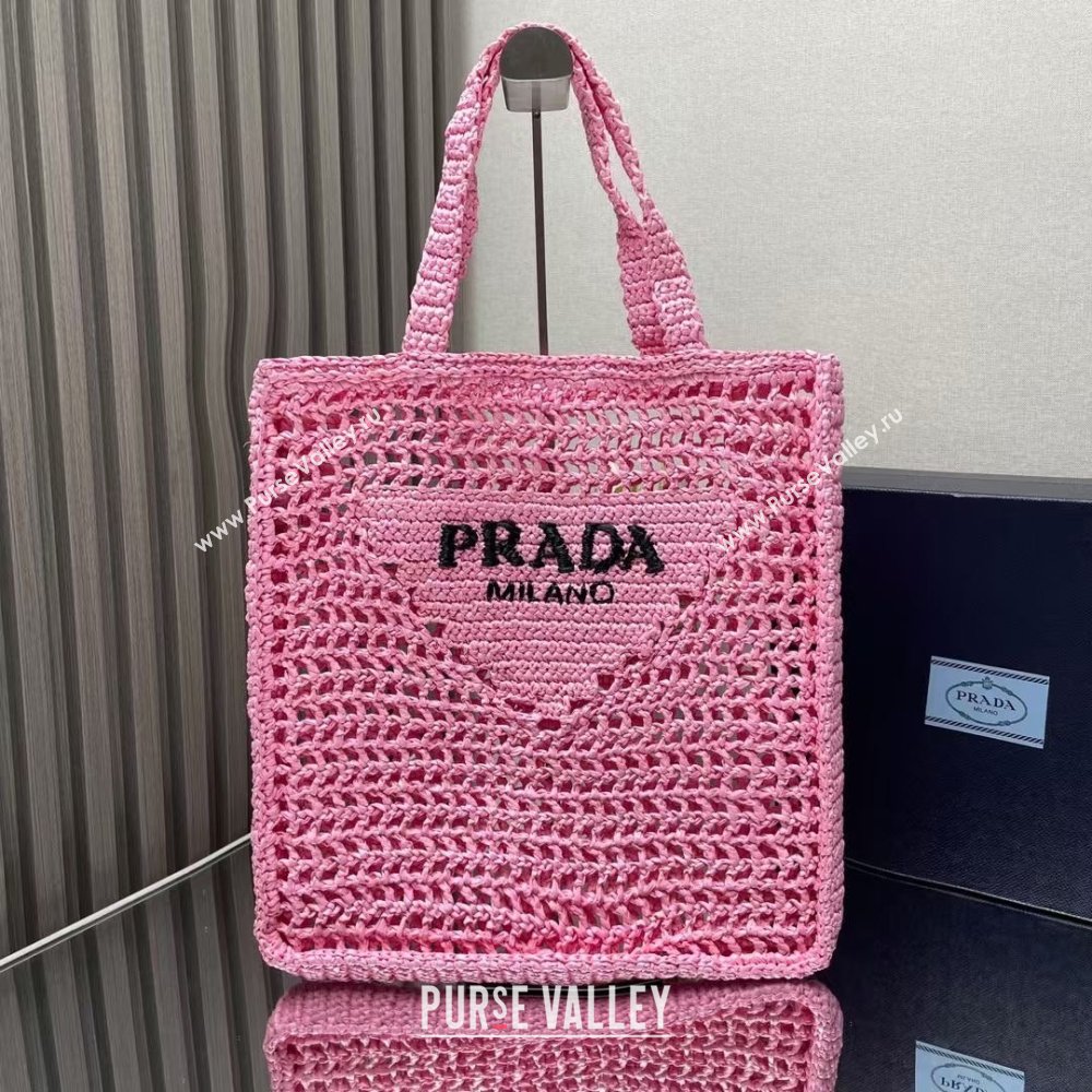 Prada Raffia Tote Bag 1BG393 Pink 2024 (ZYIN-25072601)