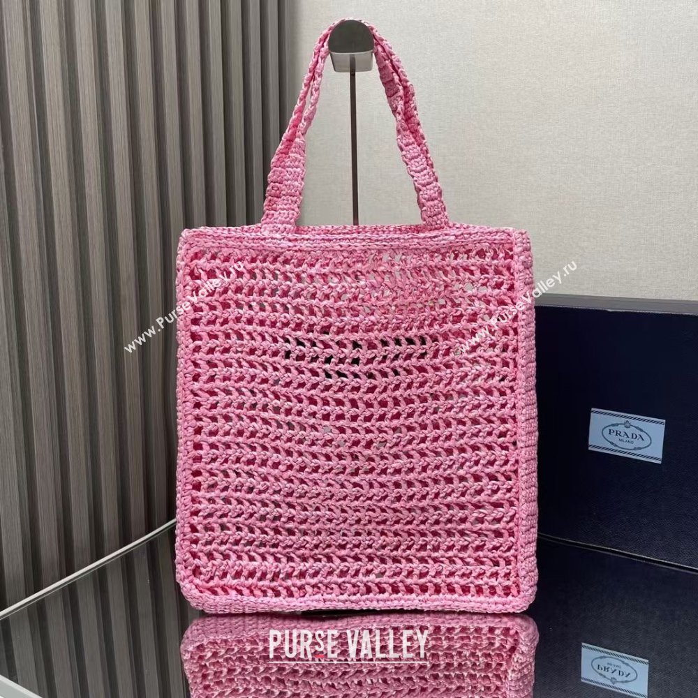 Prada Raffia Tote Bag 1BG393 Pink 2024 (ZYIN-25072601)