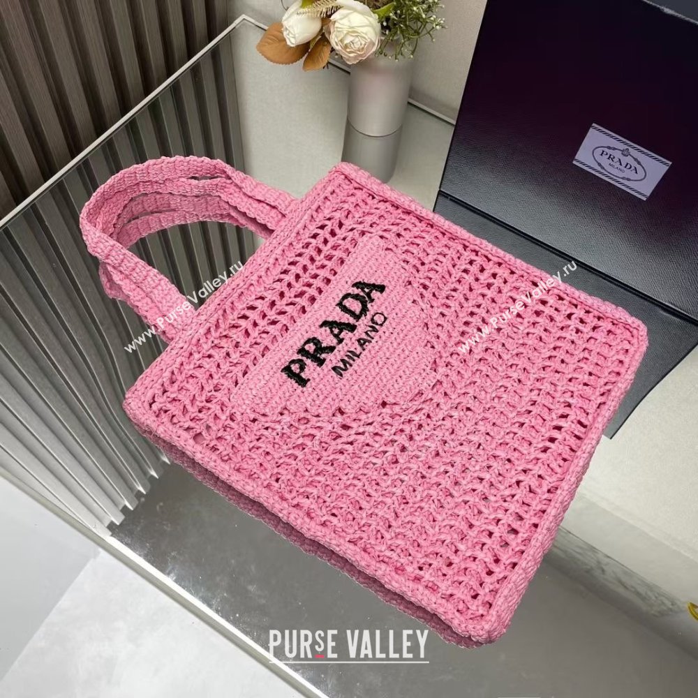 Prada Raffia Tote Bag 1BG393 Pink 2024 (ZYIN-25072601)