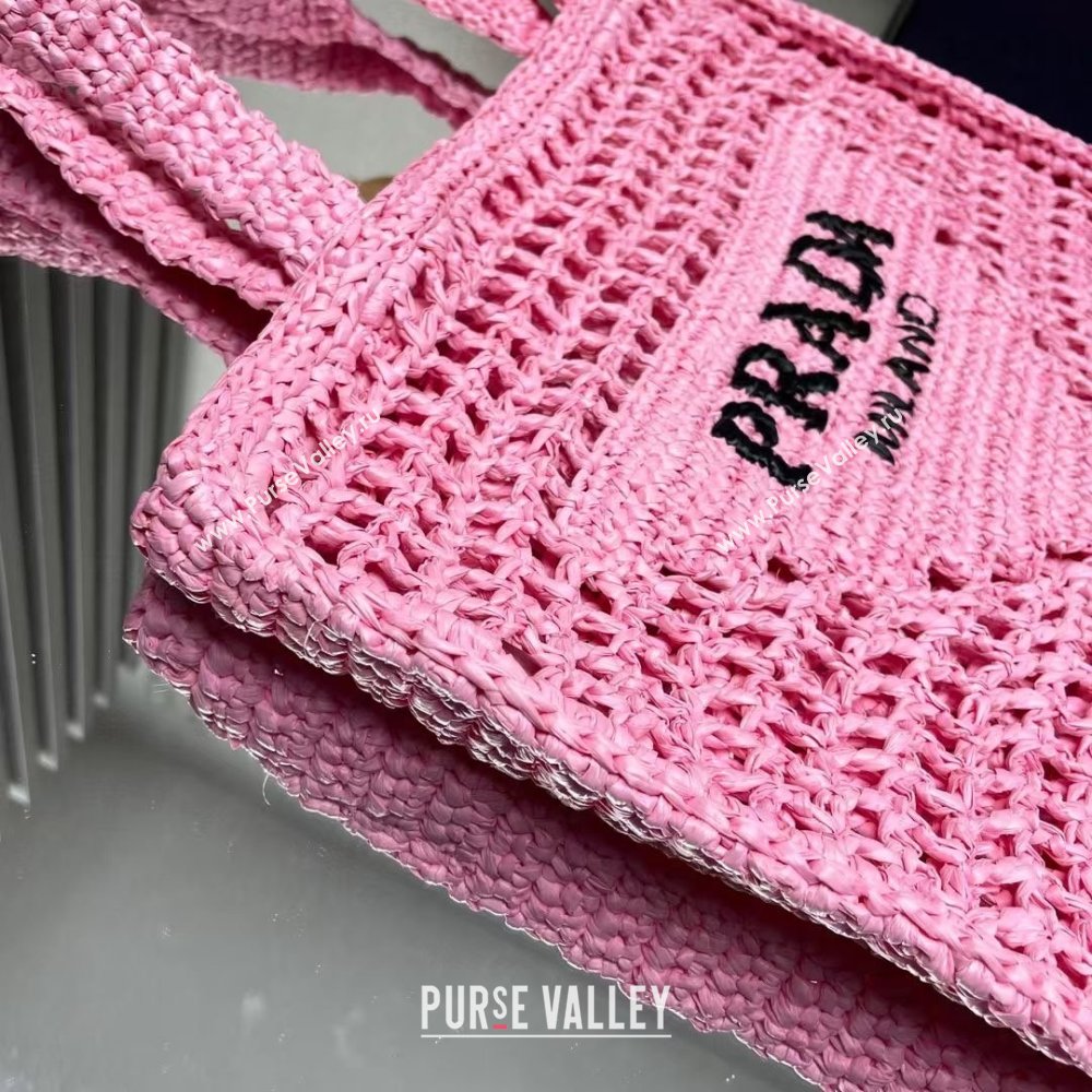 Prada Raffia Tote Bag 1BG393 Pink 2024 (ZYIN-25072601)