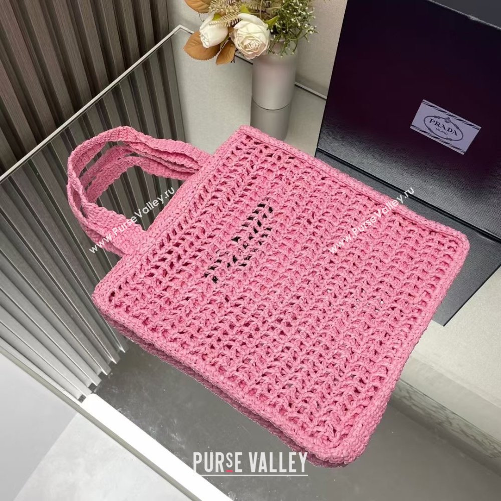 Prada Raffia Tote Bag 1BG393 Pink 2024 (ZYIN-25072601)