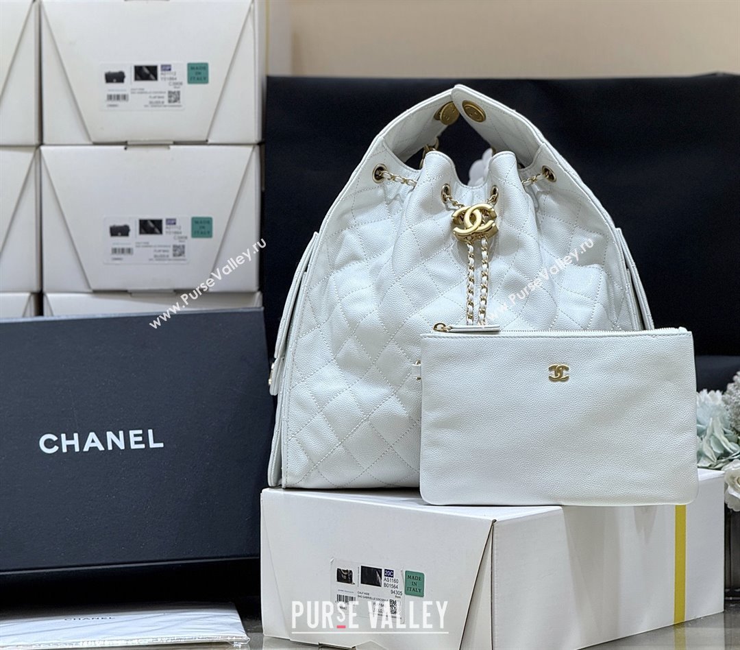 Chanel Haas Grained Calfskin Medium Hobo Bag AS5311 White 2025 Top Quality (SHUNY-25072912)