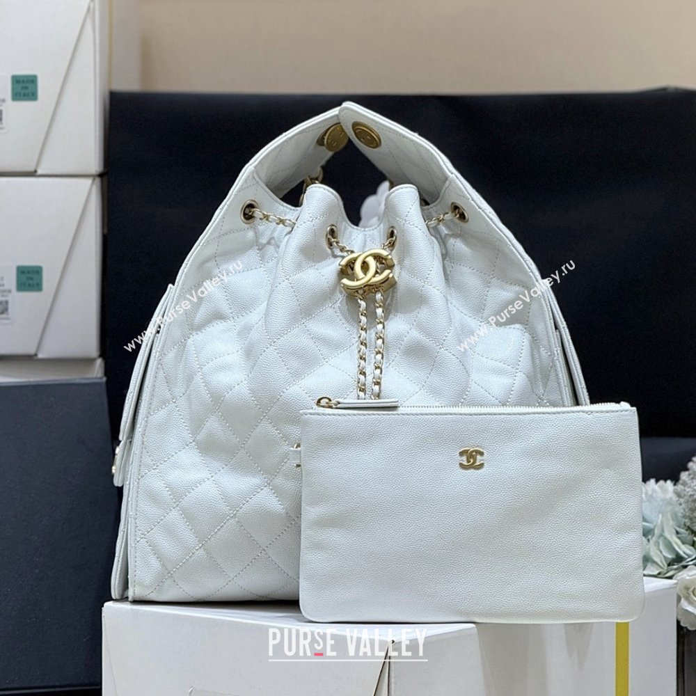Chanel Haas Grained Calfskin Medium Hobo Bag AS5311 White 2025 Top Quality (SHUNY-25072912)