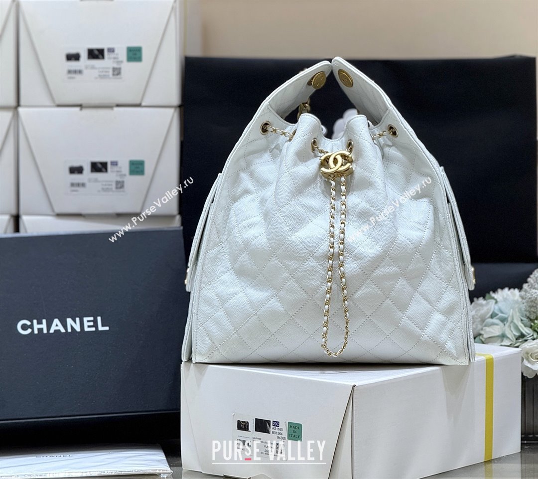 Chanel Haas Grained Calfskin Medium Hobo Bag AS5311 White 2025 Top Quality (SHUNY-25072912)