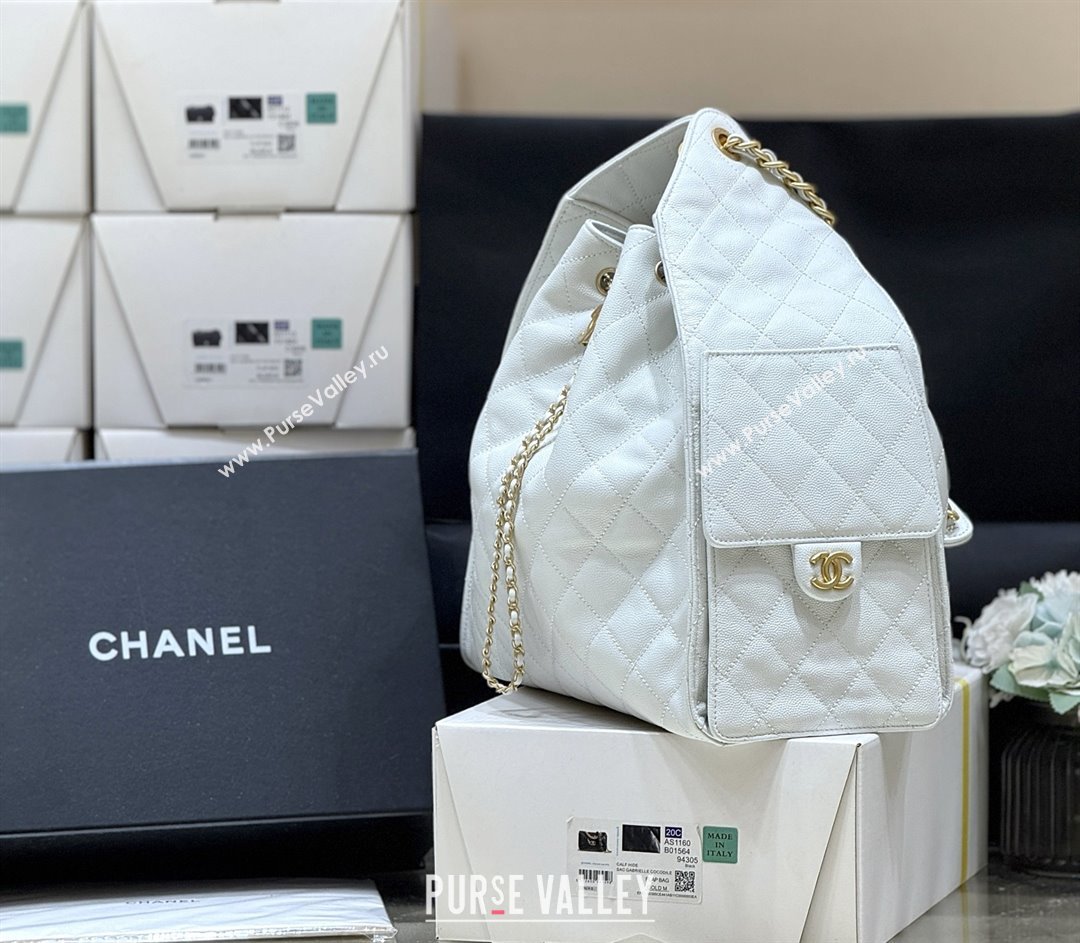 Chanel Haas Grained Calfskin Medium Hobo Bag AS5311 White 2025 Top Quality (SHUNY-25072912)