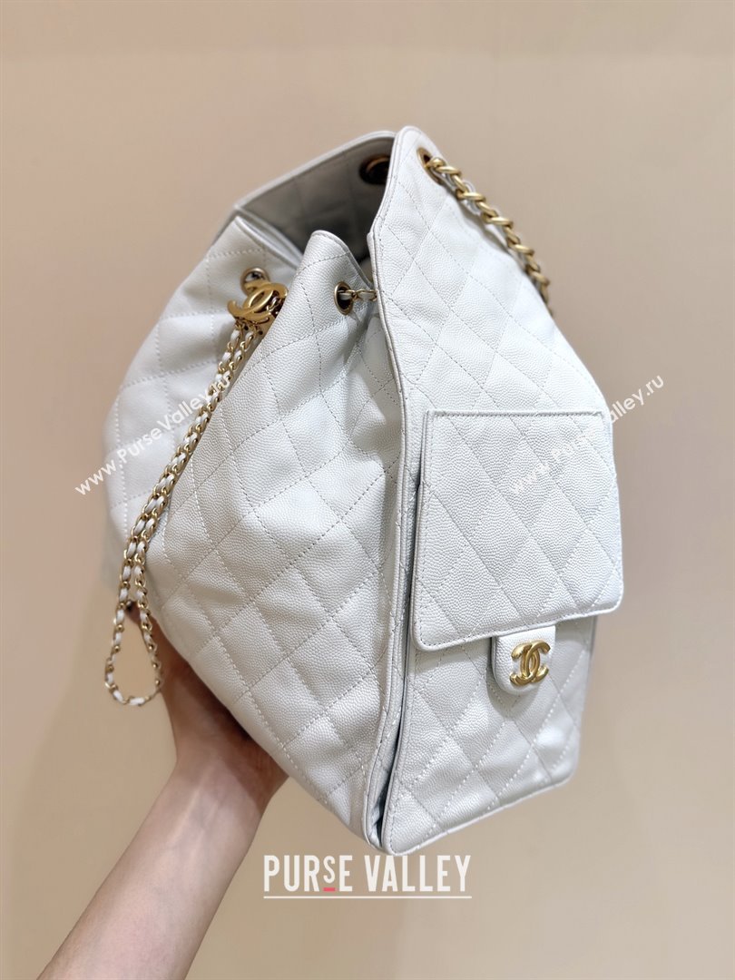 Chanel Haas Grained Calfskin Medium Hobo Bag AS5311 White 2025 Top Quality (SHUNY-25072912)
