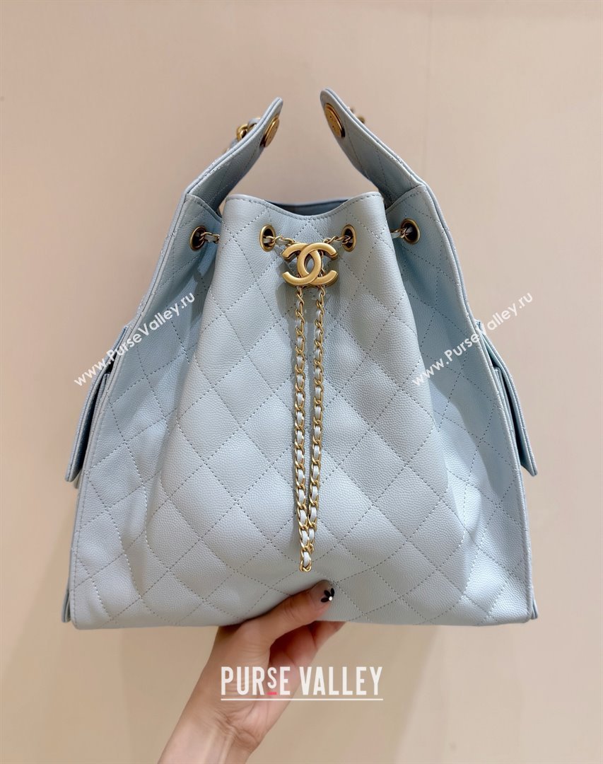 Chanel Haas Grained Calfskin Medium Hobo Bag AS5311 Light Blue 2025 Top Quality (SHUNY-25072914)