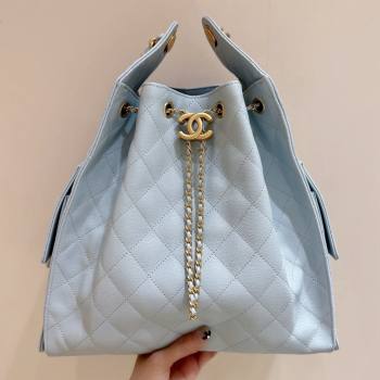 Chanel Haas Grained Calfskin Medium Hobo Bag AS5311 Light Blue 2025 Top Quality (SHUNY-25072914)