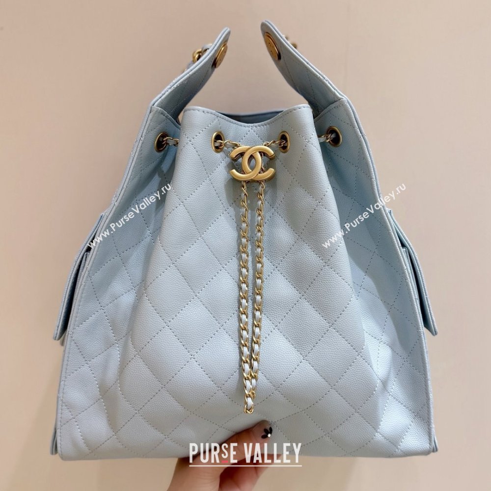 Chanel Haas Grained Calfskin Medium Hobo Bag AS5311 Light Blue 2025 Top Quality (SHUNY-25072914)