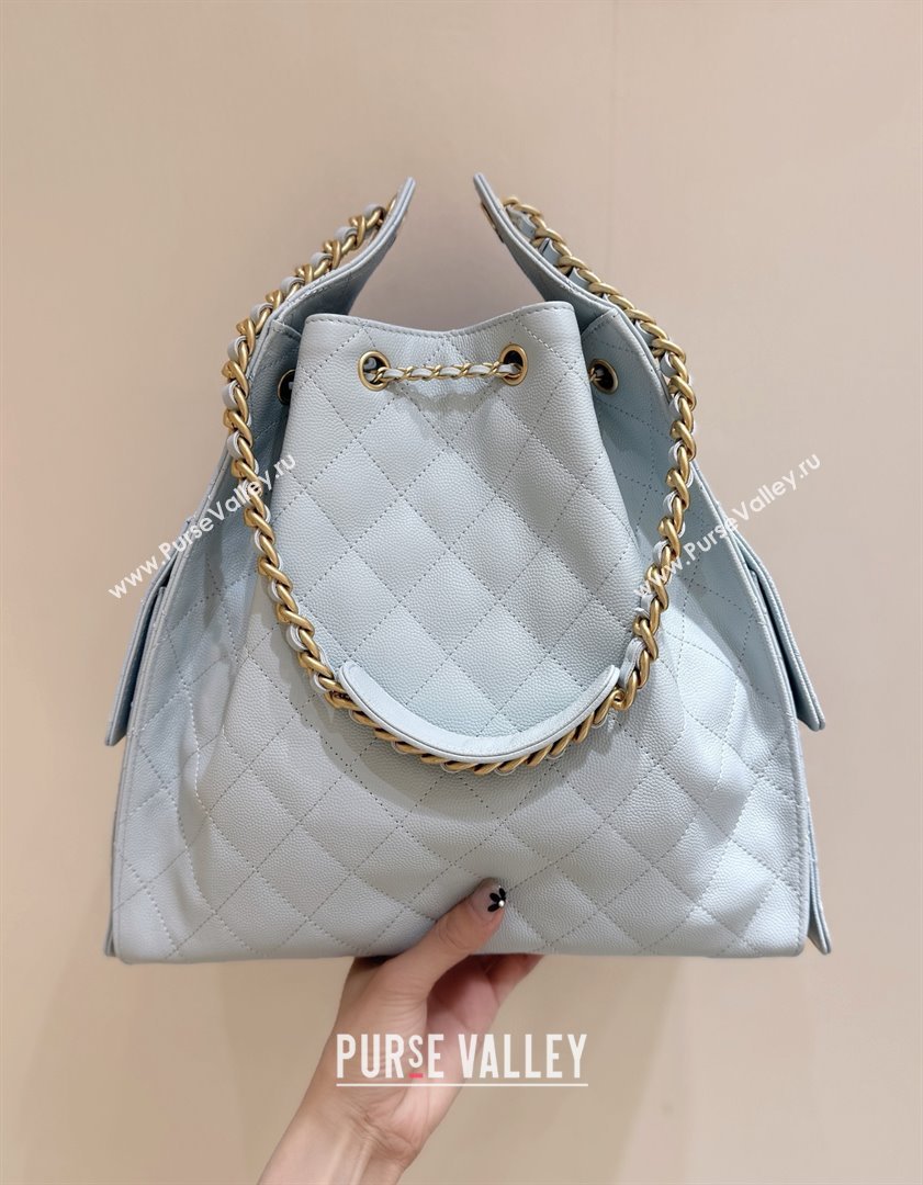 Chanel Haas Grained Calfskin Medium Hobo Bag AS5311 Light Blue 2025 Top Quality (SHUNY-25072914)