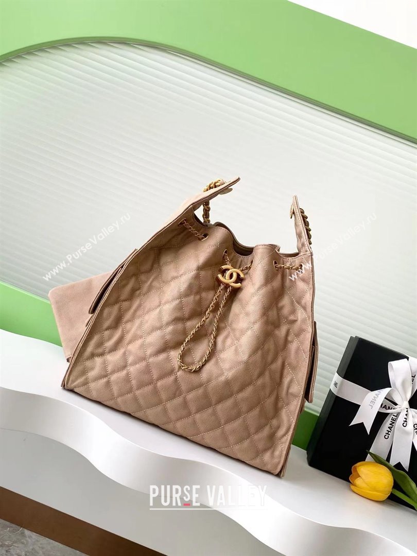 Chanel Grained Calfskin Medium Hobo Bag AS5311 Light Brown 2025 (YEZI-25072916)