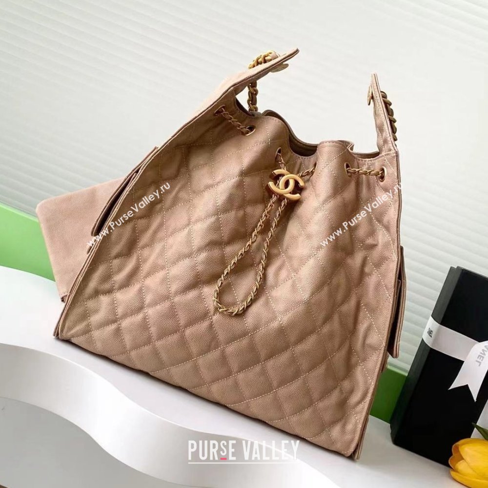 Chanel Grained Calfskin Medium Hobo Bag AS5311 Light Brown 2025 (YEZI-25072916)