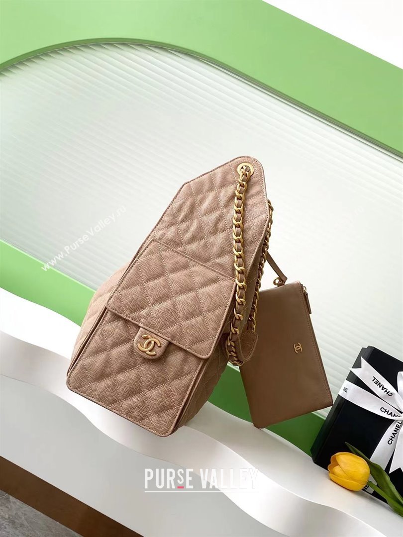 Chanel Grained Calfskin Medium Hobo Bag AS5311 Light Brown 2025 (YEZI-25072916)