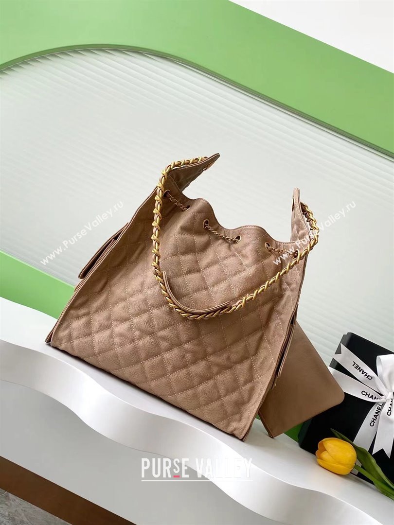 Chanel Grained Calfskin Medium Hobo Bag AS5311 Light Brown 2025 (YEZI-25072916)