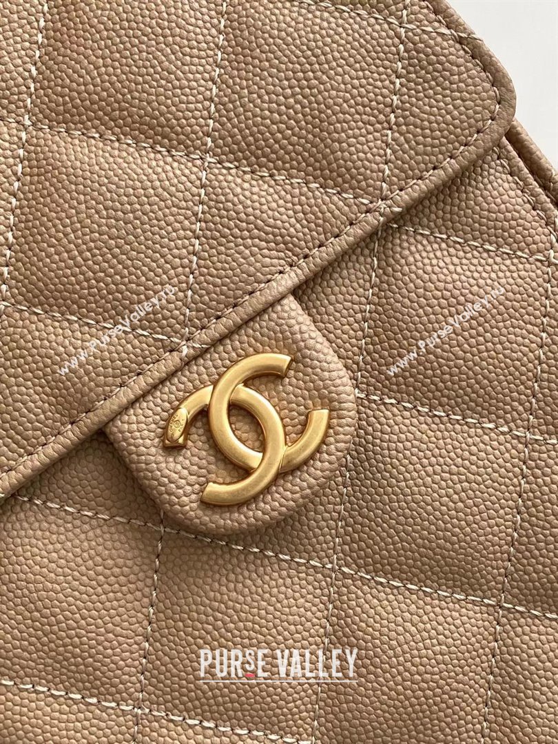 Chanel Grained Calfskin Medium Hobo Bag AS5311 Light Brown 2025 (YEZI-25072916)