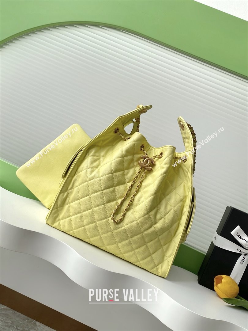 Chanel Grained Calfskin Medium Hobo bag AS5311 Yellow 2025 (YEZI-25072917)