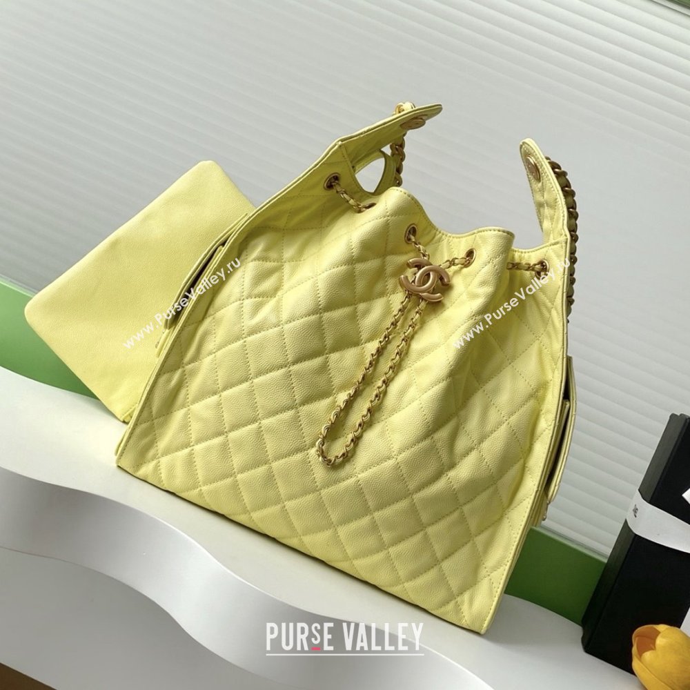 Chanel Grained Calfskin Medium Hobo bag AS5311 Yellow 2025 (YEZI-25072917)
