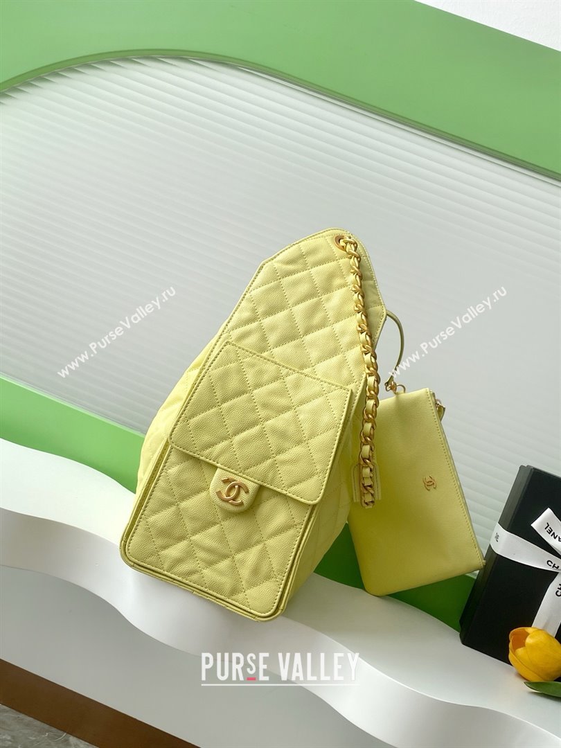 Chanel Grained Calfskin Medium Hobo bag AS5311 Yellow 2025 (YEZI-25072917)
