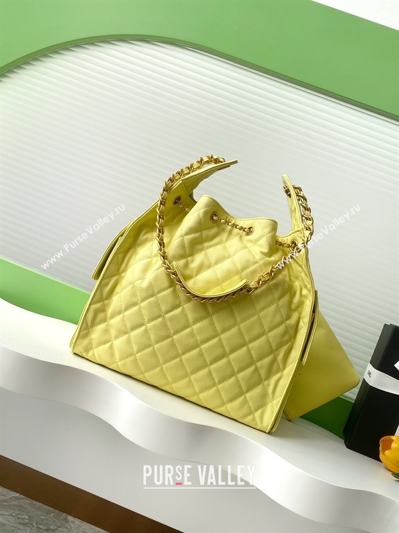 Chanel Grained Calfskin Medium Hobo bag AS5311 Yellow 2025 (YEZI-25072917)