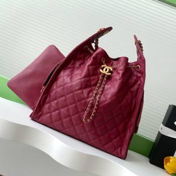 Chanel Grained Calfskin Medium Hobo bag AS5311 Burgundy 2025 (SHUNY-25072917)