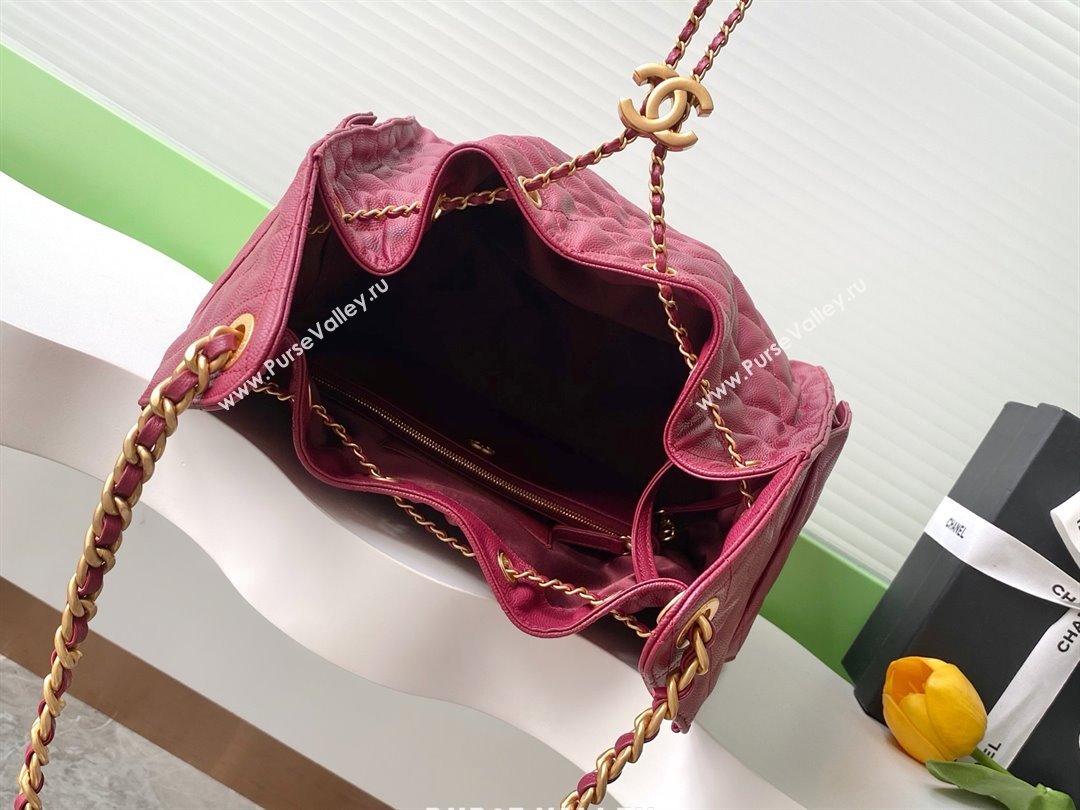 Chanel Grained Calfskin Medium Hobo bag AS5311 Burgundy 2025 (SHUNY-25072917)