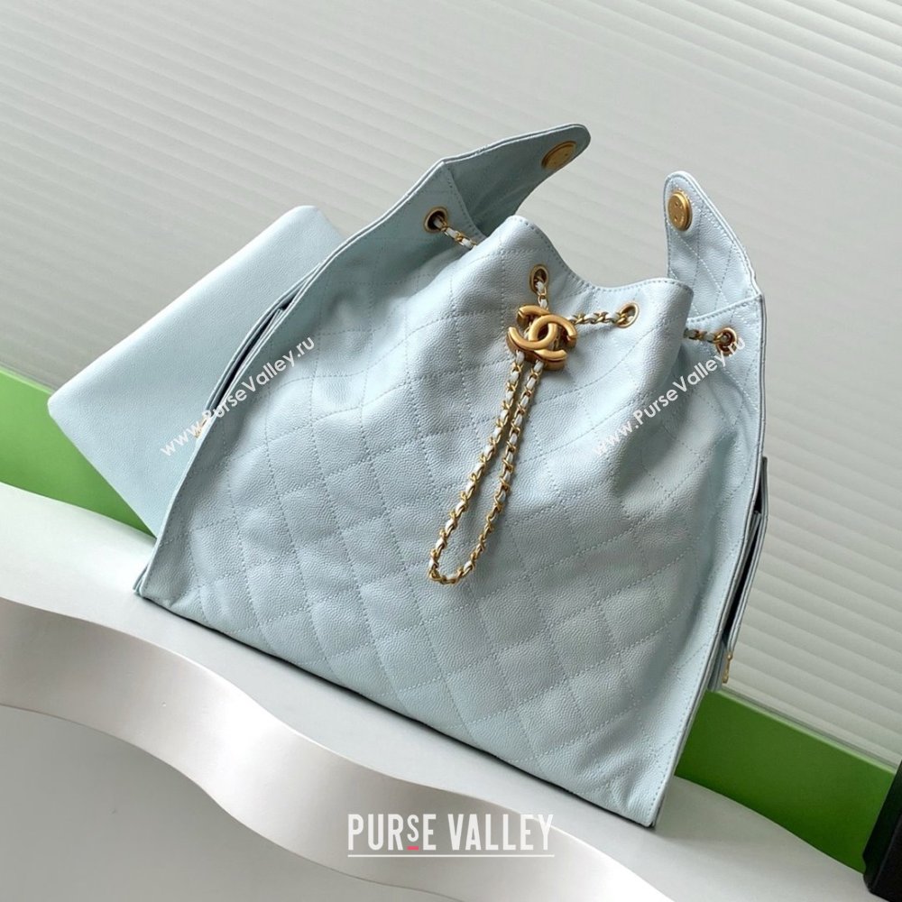 Chanel Grained Calfskin Medium Hobo bag AS5311 Light Blue 2025 (YEZI-25072918)
