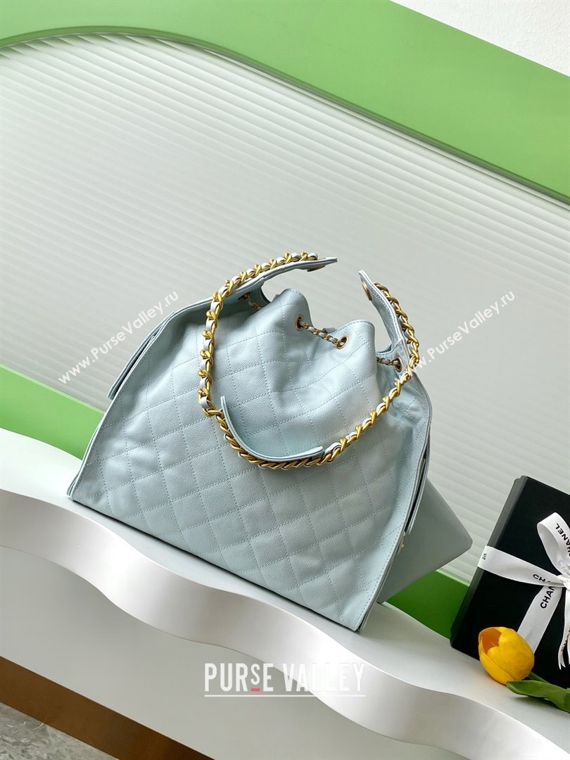 Chanel Grained Calfskin Medium Hobo bag AS5311 Light Blue 2025 (YEZI-25072918)