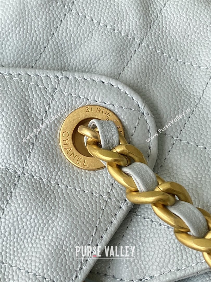 Chanel Grained Calfskin Medium Hobo bag AS5311 Light Blue 2025 (YEZI-25072918)