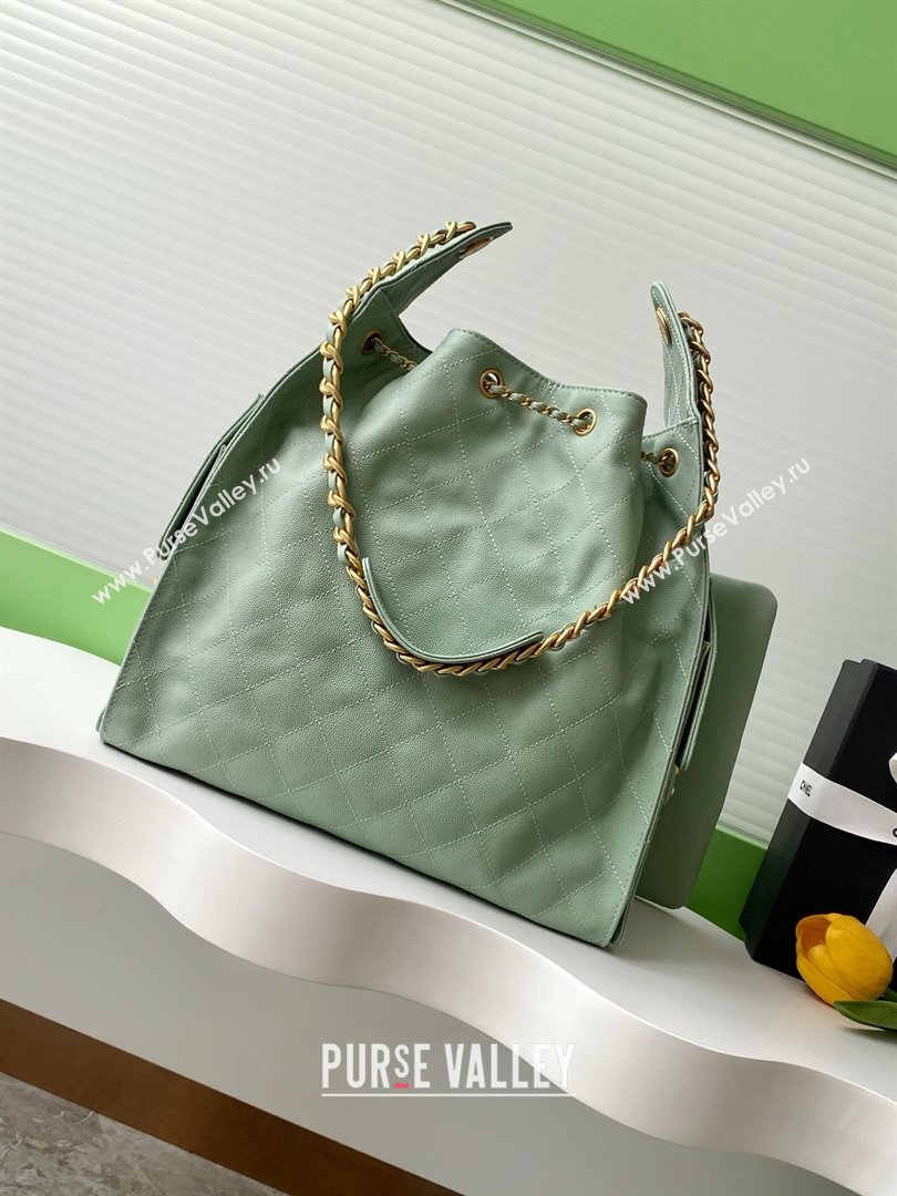 Chanel Grained Calfskin Medium Hobo Bag AS5311 Light Green 2025 (YEZI-25072919)