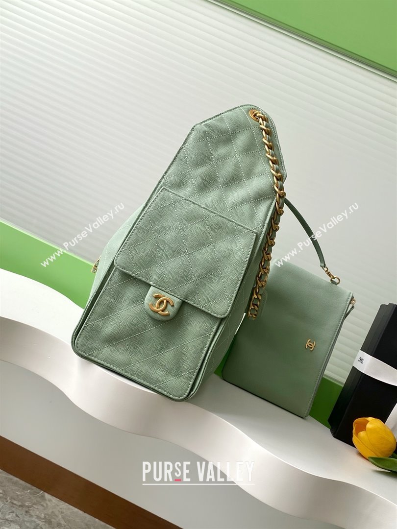 Chanel Grained Calfskin Medium Hobo Bag AS5311 Light Green 2025 (YEZI-25072919)