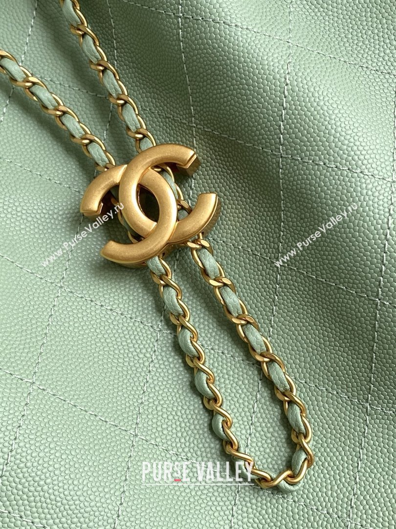 Chanel Grained Calfskin Medium Hobo Bag AS5311 Light Green 2025 (YEZI-25072919)