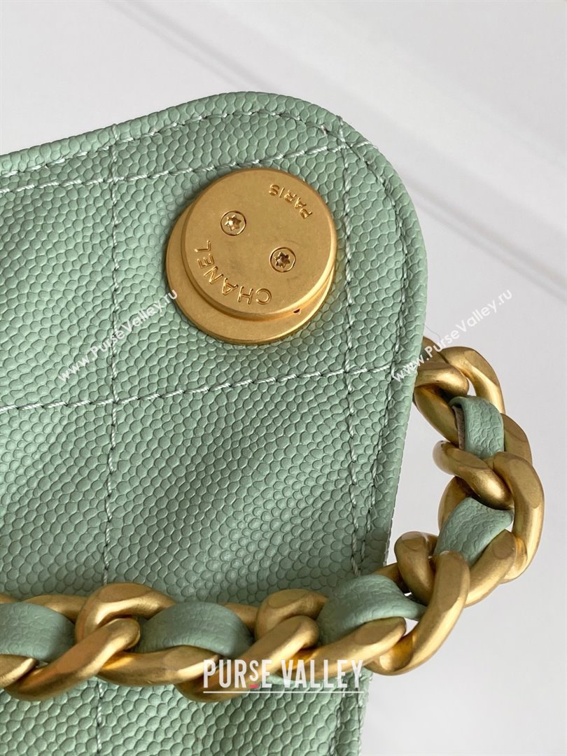 Chanel Grained Calfskin Medium Hobo Bag AS5311 Light Green 2025 (YEZI-25072919)