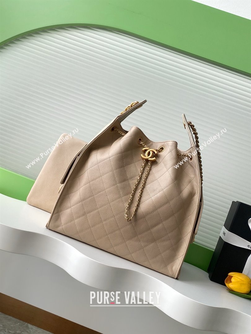 Chanel Grained Calfskin Medium Hobo bag AS5311 Apricot 2025 (YEZI-25072922)