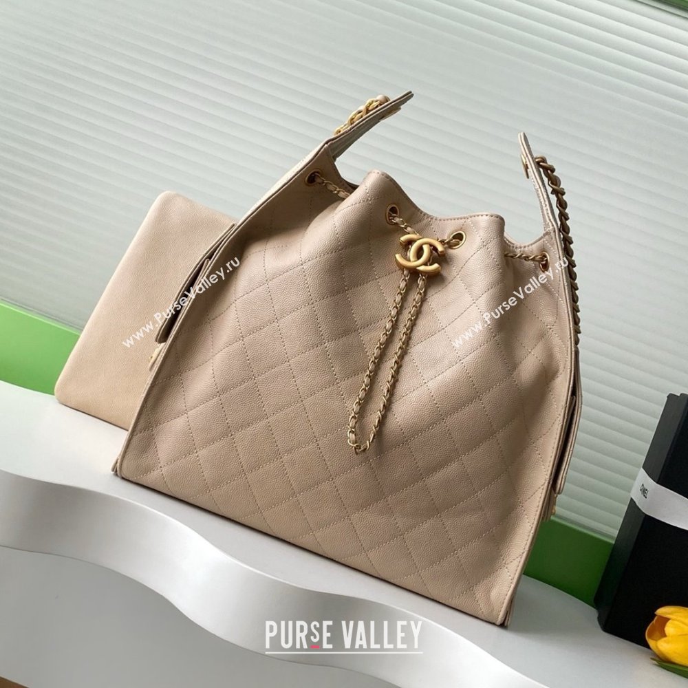 Chanel Grained Calfskin Medium Hobo bag AS5311 Apricot 2025 (YEZI-25072922)