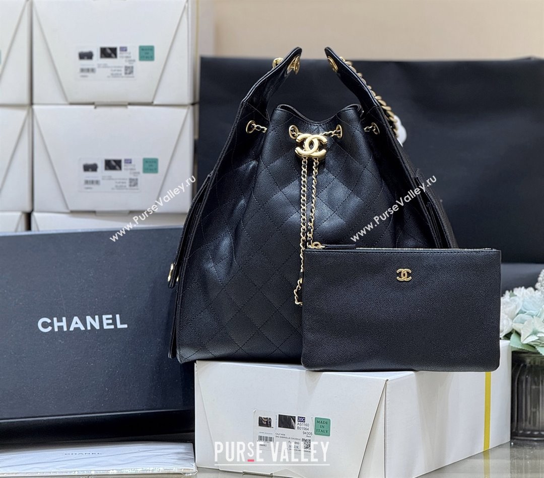 Chanel Haas Grained Calfskin Medium Hobo Bag AS5311 Black 2025 Top Quality (SHUNY-25072907)