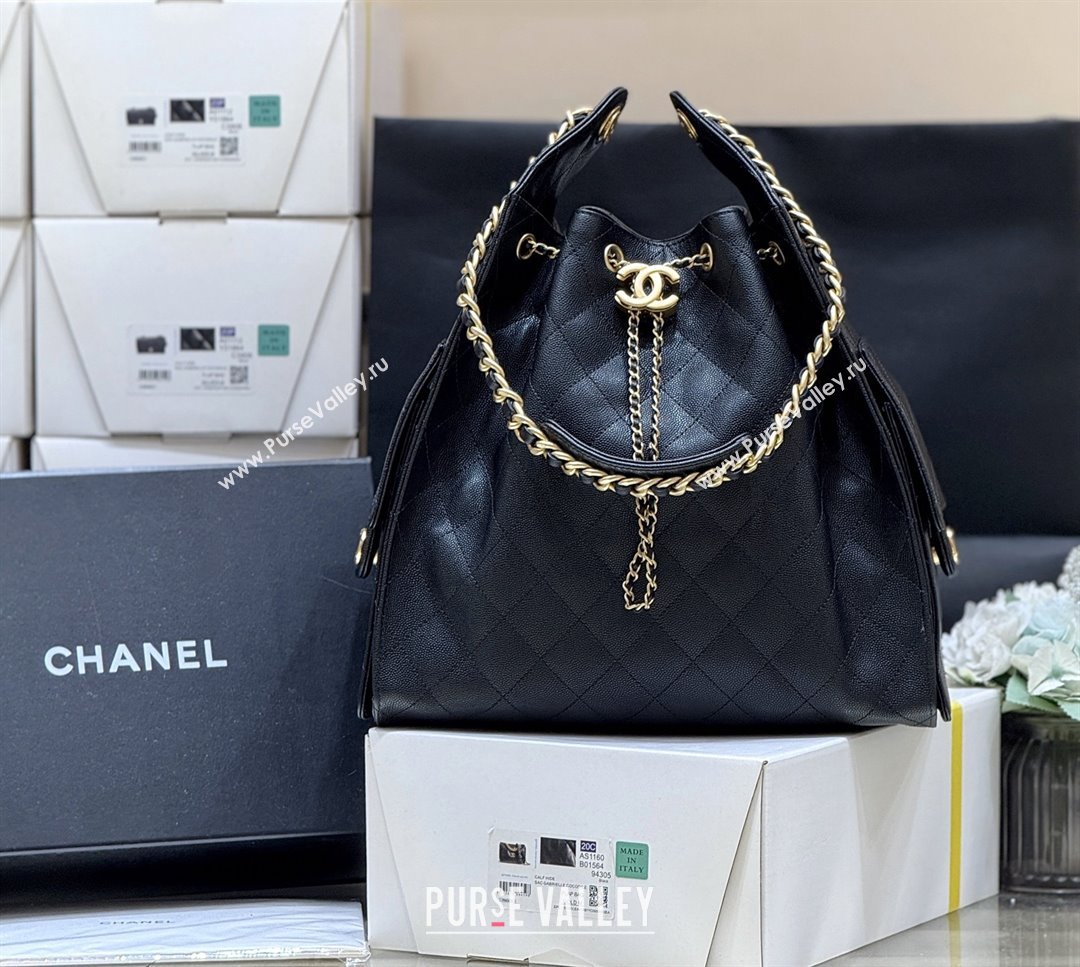 Chanel Haas Grained Calfskin Medium Hobo Bag AS5311 Black 2025 Top Quality (SHUNY-25072907)