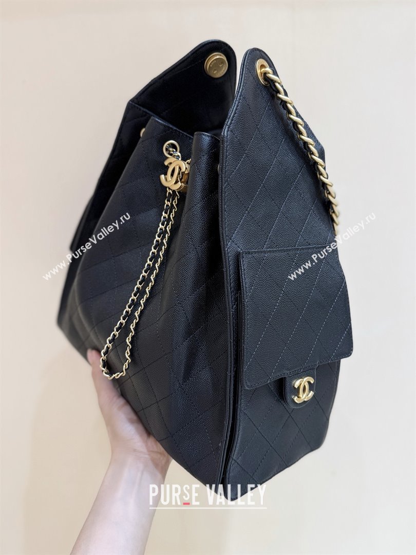 Chanel Haas Grained Calfskin Medium Hobo Bag AS5311 Black 2025 Top Quality (SHUNY-25072907)