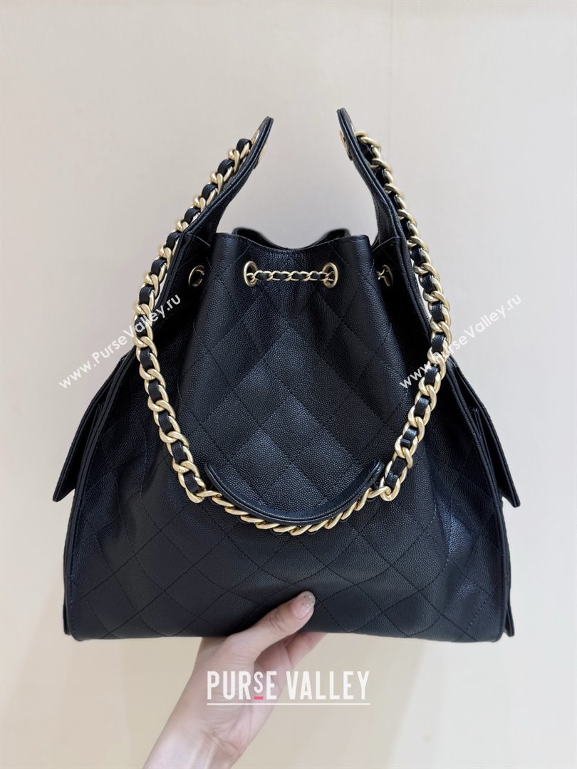 Chanel Haas Grained Calfskin Medium Hobo Bag AS5311 Black 2025 Top Quality (SHUNY-25072907)