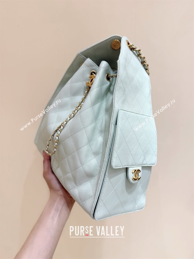 Chanel Haas Grained Calfskin Medium Hobo Bag AS5311 Light Green 2025 Top Quality (SHUNY-25072909)
