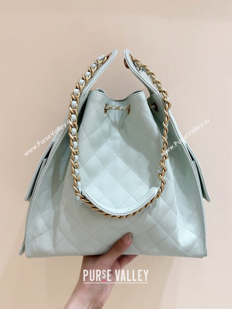 Chanel Haas Grained Calfskin Medium Hobo Bag AS5311 Light Green 2025 Top Quality (SHUNY-25072909)