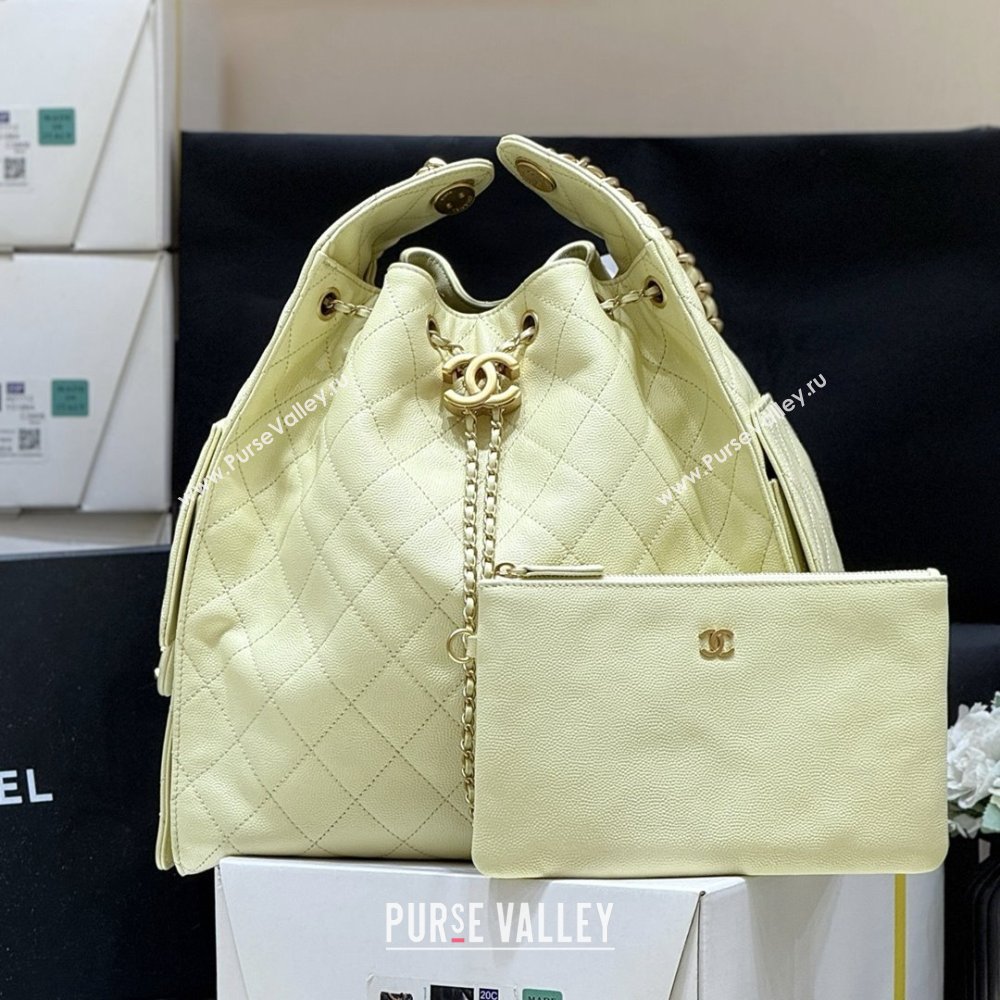 Chanel Haas Grained Calfskin Medium Hobo Bag AS5311 Light Yellow 2025 Top Quality (SHUNY-25072910)