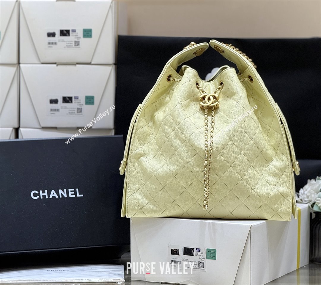 Chanel Haas Grained Calfskin Medium Hobo Bag AS5311 Light Yellow 2025 Top Quality (SHUNY-25072910)