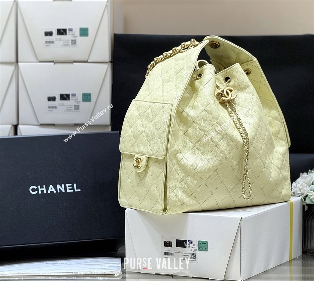Chanel Haas Grained Calfskin Medium Hobo Bag AS5311 Light Yellow 2025 Top Quality (SHUNY-25072910)