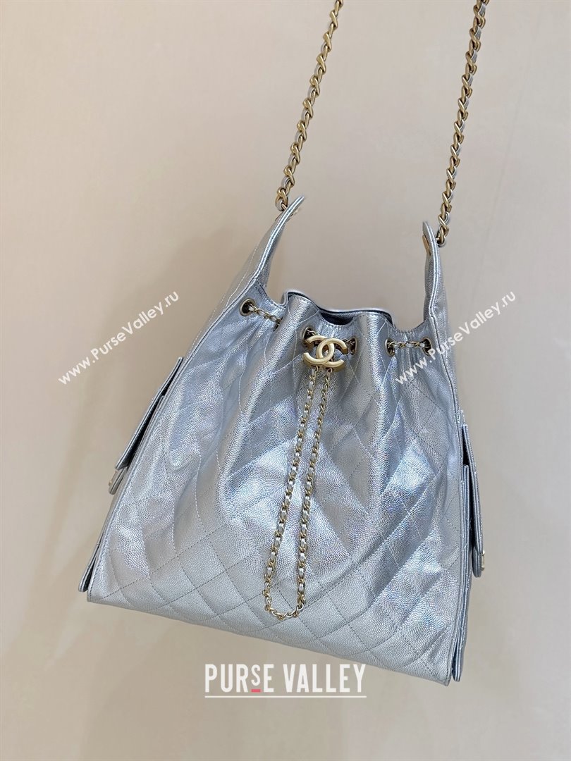 Chanel Haas Grained Calfskin Medium Hobo Bag AS5311 Silver 2025 Top Quality (SHUNY-25072911)