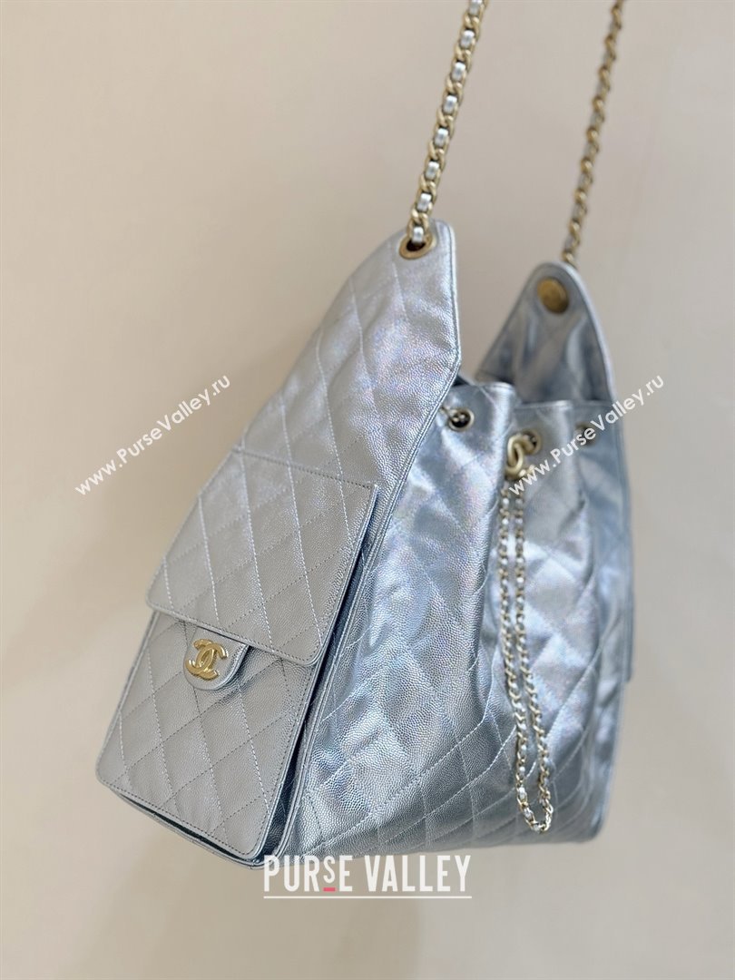 Chanel Haas Grained Calfskin Medium Hobo Bag AS5311 Silver 2025 Top Quality (SHUNY-25072911)