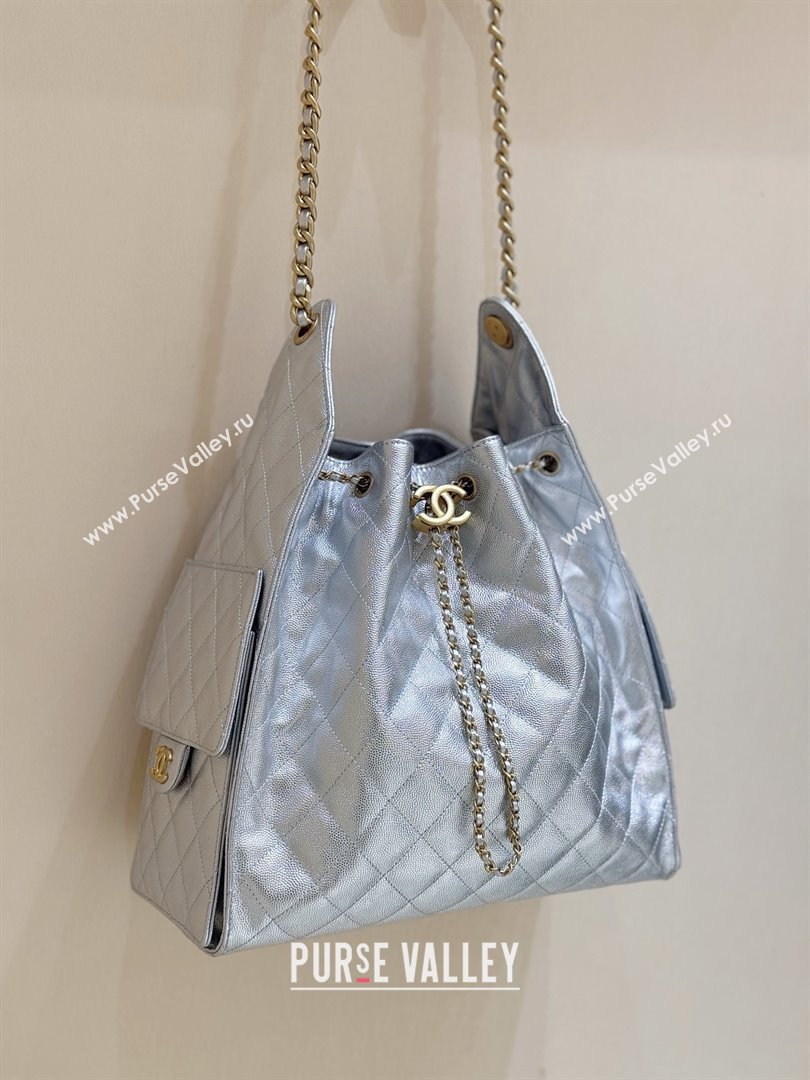 Chanel Haas Grained Calfskin Medium Hobo Bag AS5311 Silver 2025 Top Quality (SHUNY-25072911)