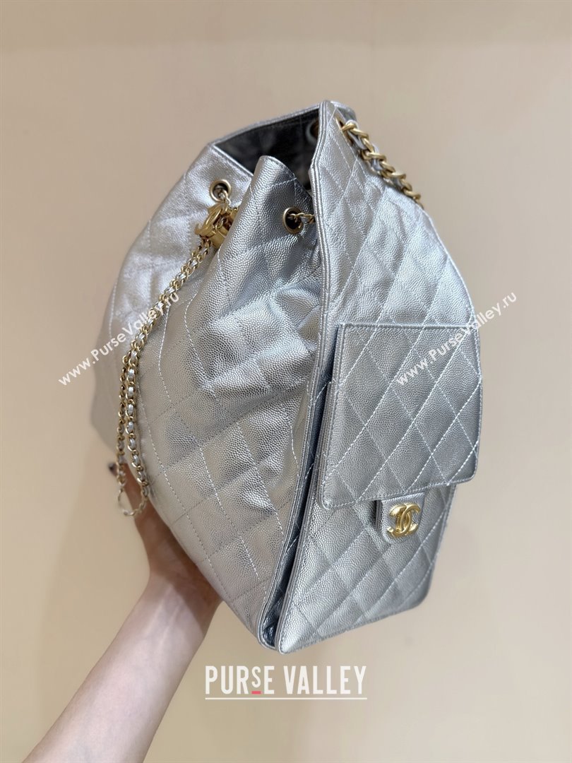 Chanel Haas Grained Calfskin Medium Hobo Bag AS5311 Silver 2025 Top Quality (SHUNY-25072911)