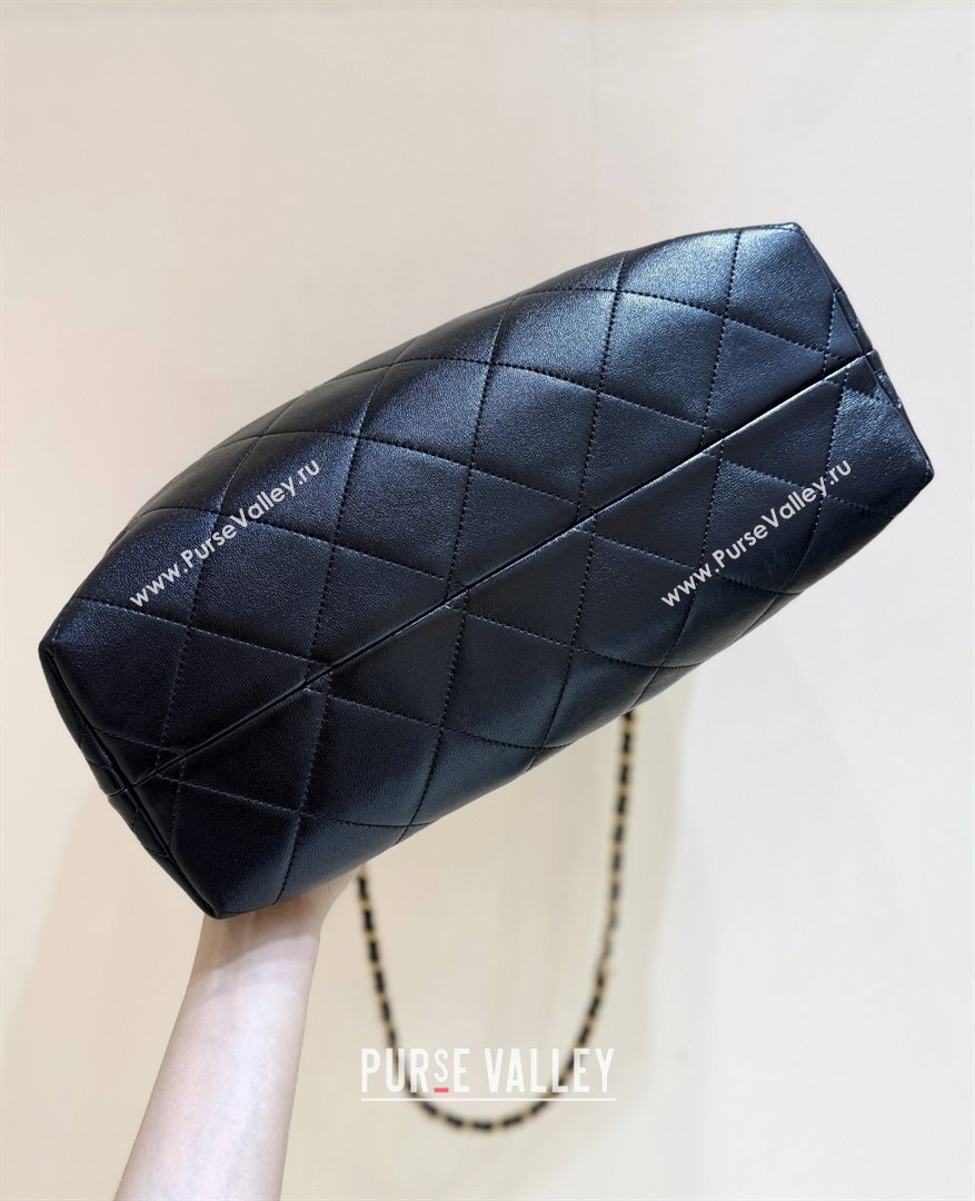 Chanel Small Tote Bag in Suede Calfskin Shiny Lambskin AS5634 Beige/Black 2025 Top Quality (SHUNY-25073103)