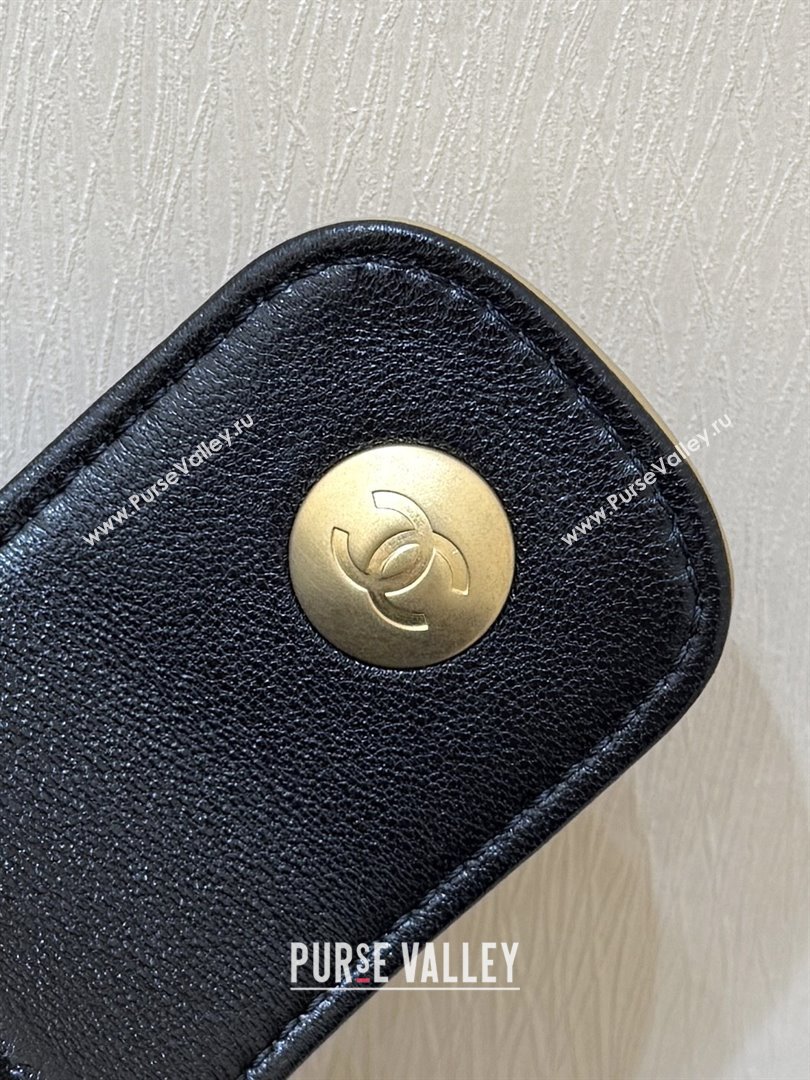 Chanel Small Tote Bag in Suede Calfskin Shiny Lambskin AS5634 Beige/Black 2025 Top Quality (SHUNY-25073103)