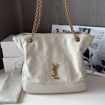 Saint Laurent Jamie Shopping Small Bag in Lambskin White 2025 Top Quality (HONGS-25080103)